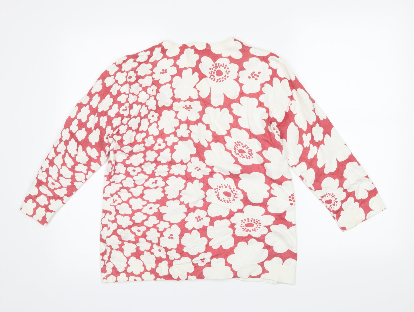 Orvis Womens Red Floral  Cardigan Jumper Size S