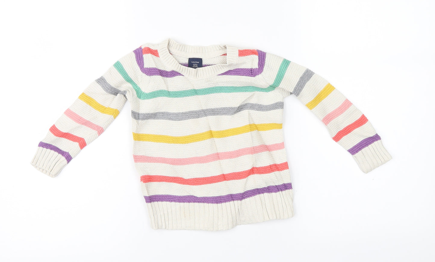 Baby Gap Baby Multicoloured Striped  Pullover Jumper Size 18-24 Months