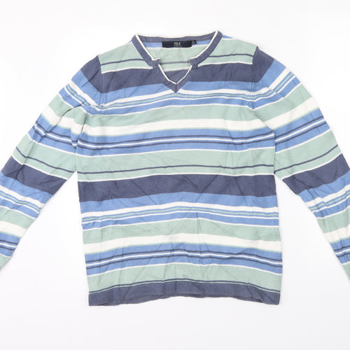 Isle Womens Multicoloured Striped  Pullover Jumper Size 10