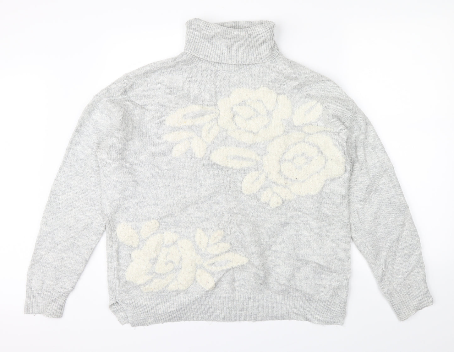 Principles Womens Grey Floral  Pullover Jumper Size 14