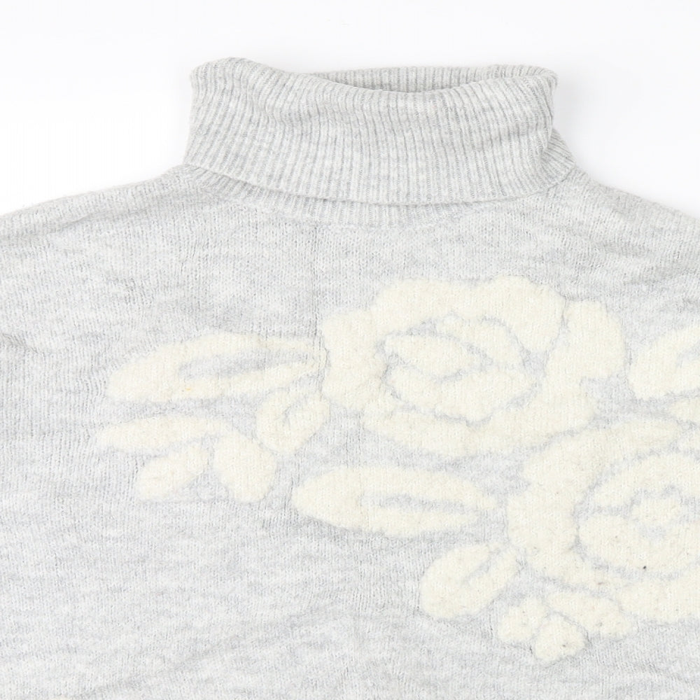 Principles Womens Grey Floral  Pullover Jumper Size 14