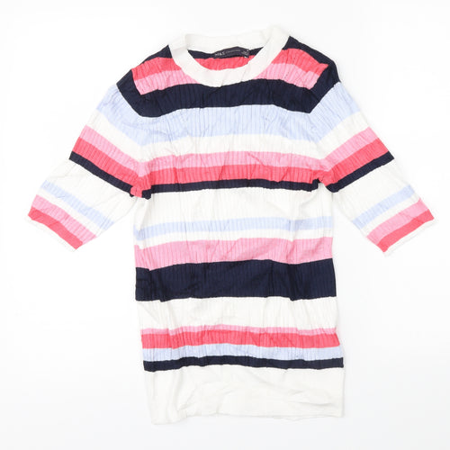 Marks & Spencer Womens Multicoloured Striped  Pullover Jumper Size 10