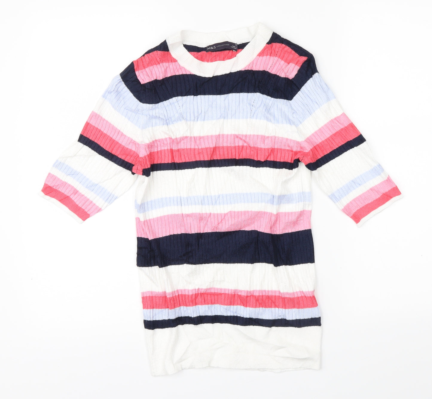Marks & Spencer Womens Multicoloured Striped  Pullover Jumper Size 10