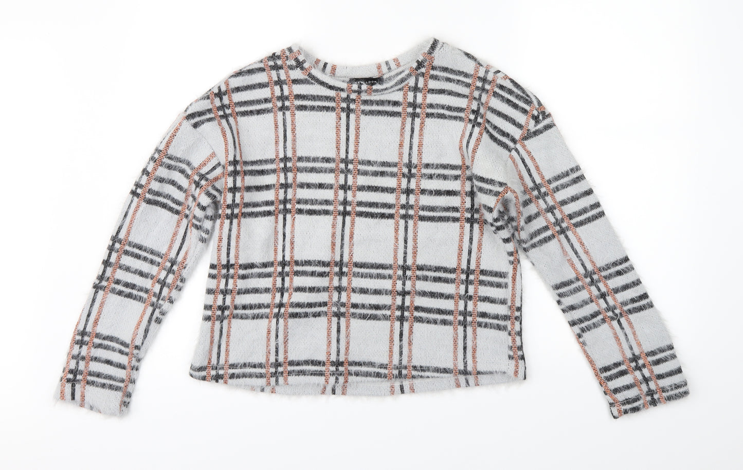 New Look Womens Grey Check  Pullover Jumper Size S