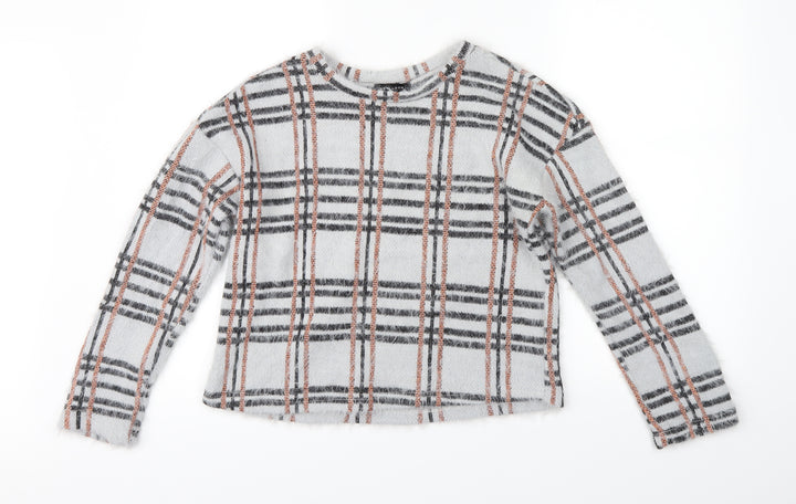 New Look Womens Grey Check  Pullover Jumper Size S