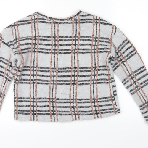 New Look Womens Grey Check  Pullover Jumper Size S