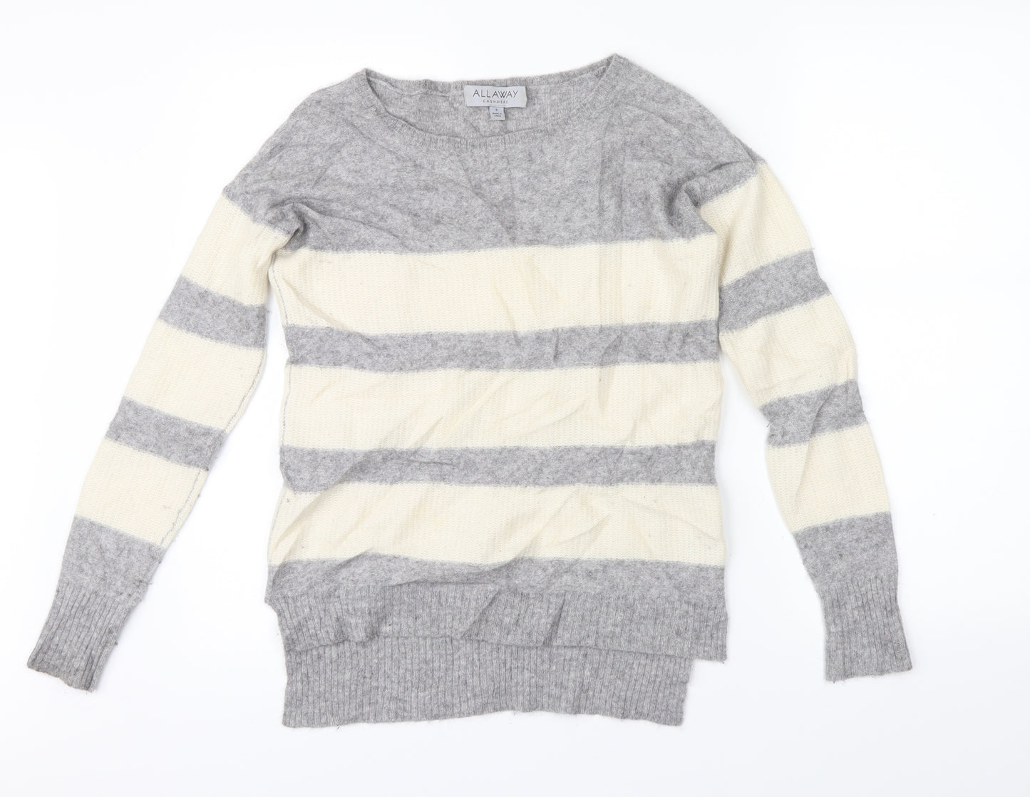 Allaway Womens Green Striped  Pullover Jumper Size S