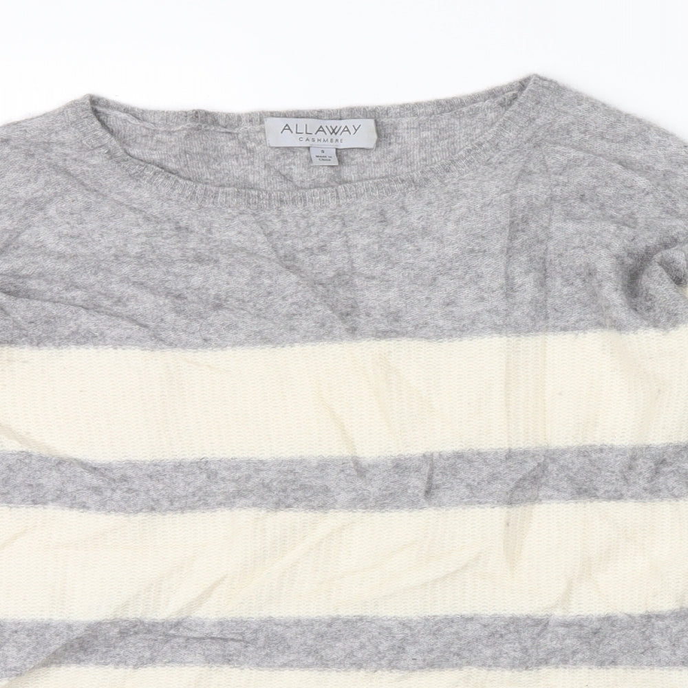 Allaway Womens Green Striped  Pullover Jumper Size S