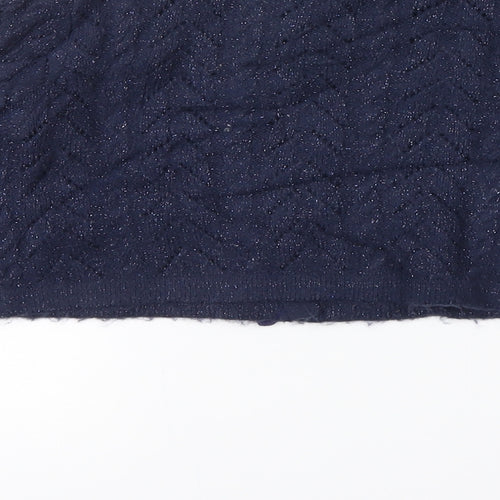 Yummi Girl Girls Blue Herringbone Knit Pullover Jumper Size 5-6 Years