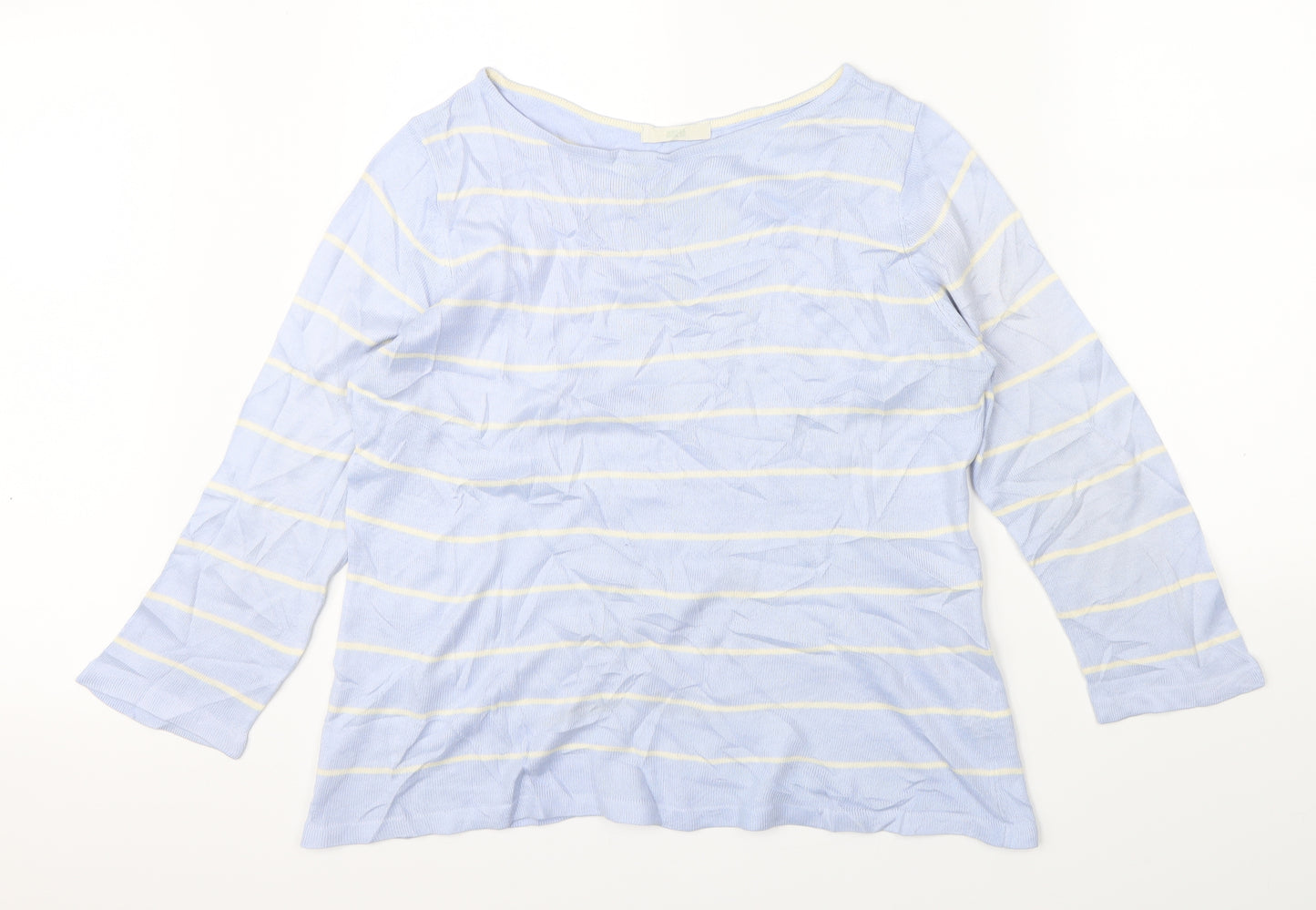 Marks & Spencer Womens Blue Striped  Pullover Jumper Size 14