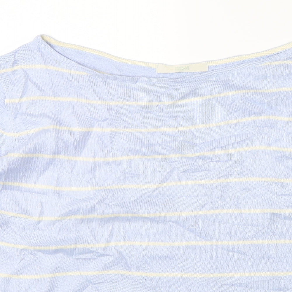 Marks & Spencer Womens Blue Striped  Pullover Jumper Size 14
