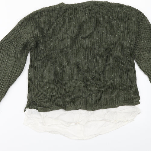 Marks and Spencer Girls Green   Pullover Jumper Size 6-7 Years  - shirt bottom