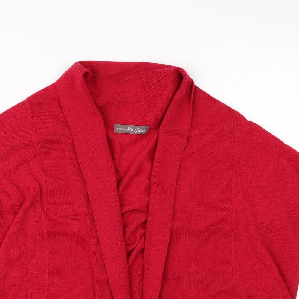 Marks and Spencer Womens Red   Cardigan Jumper Size 16