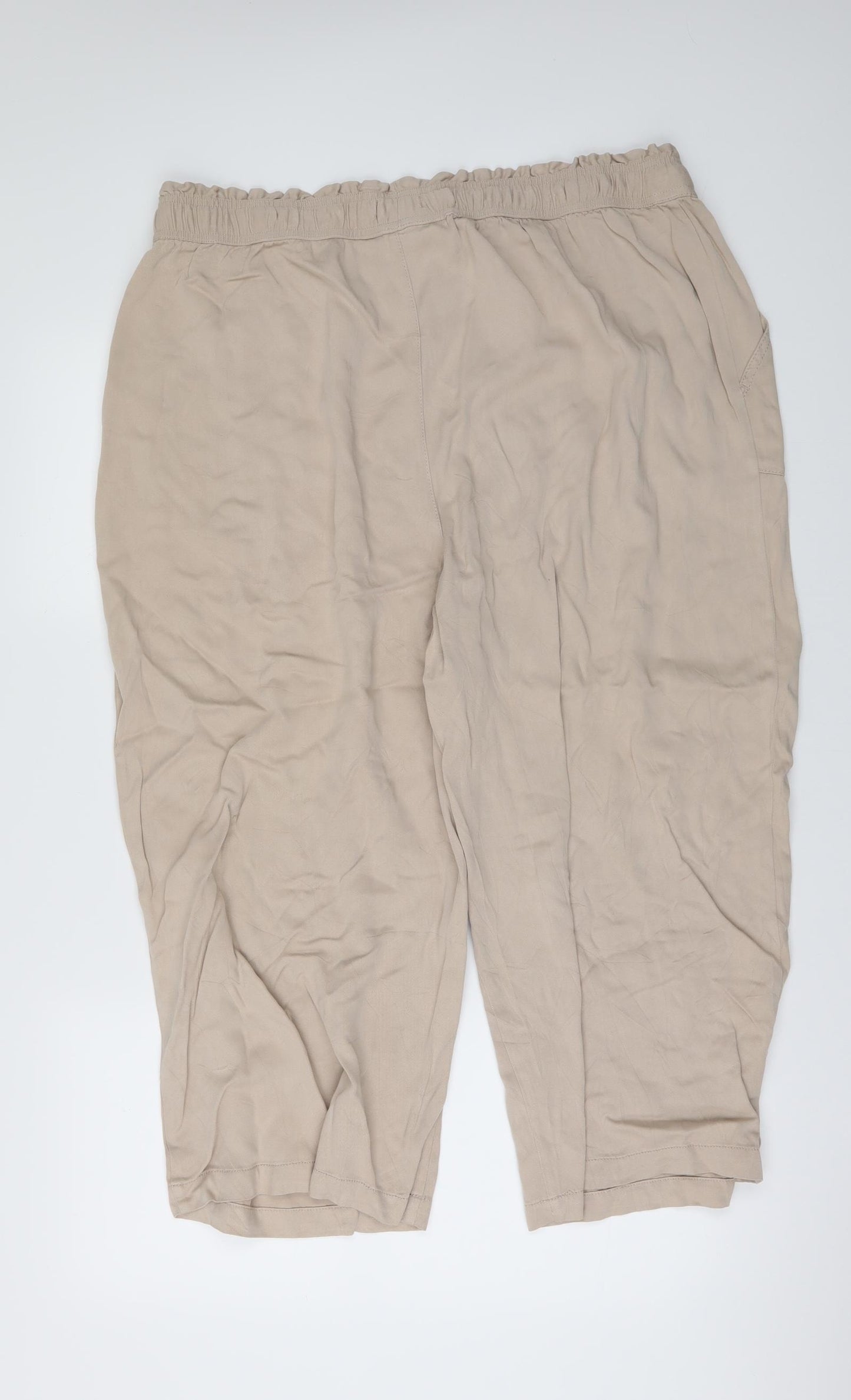 Papaya` Womens Beige   Cropped Trousers Size 16 L22 in