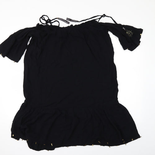 Debenhams Womens Black   Tunic Blouse Size M