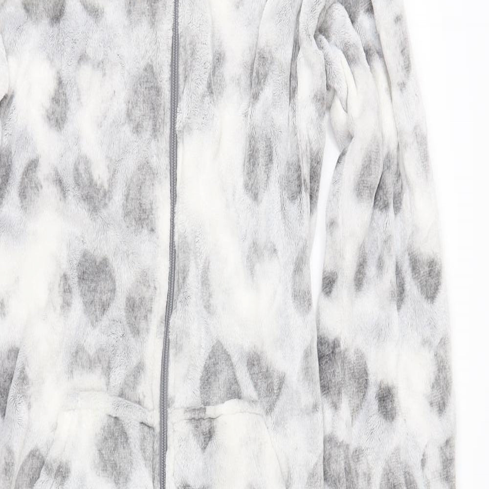 Primark Womens Grey Solid Fleece  One Piece Size S  - fur trim  on hood