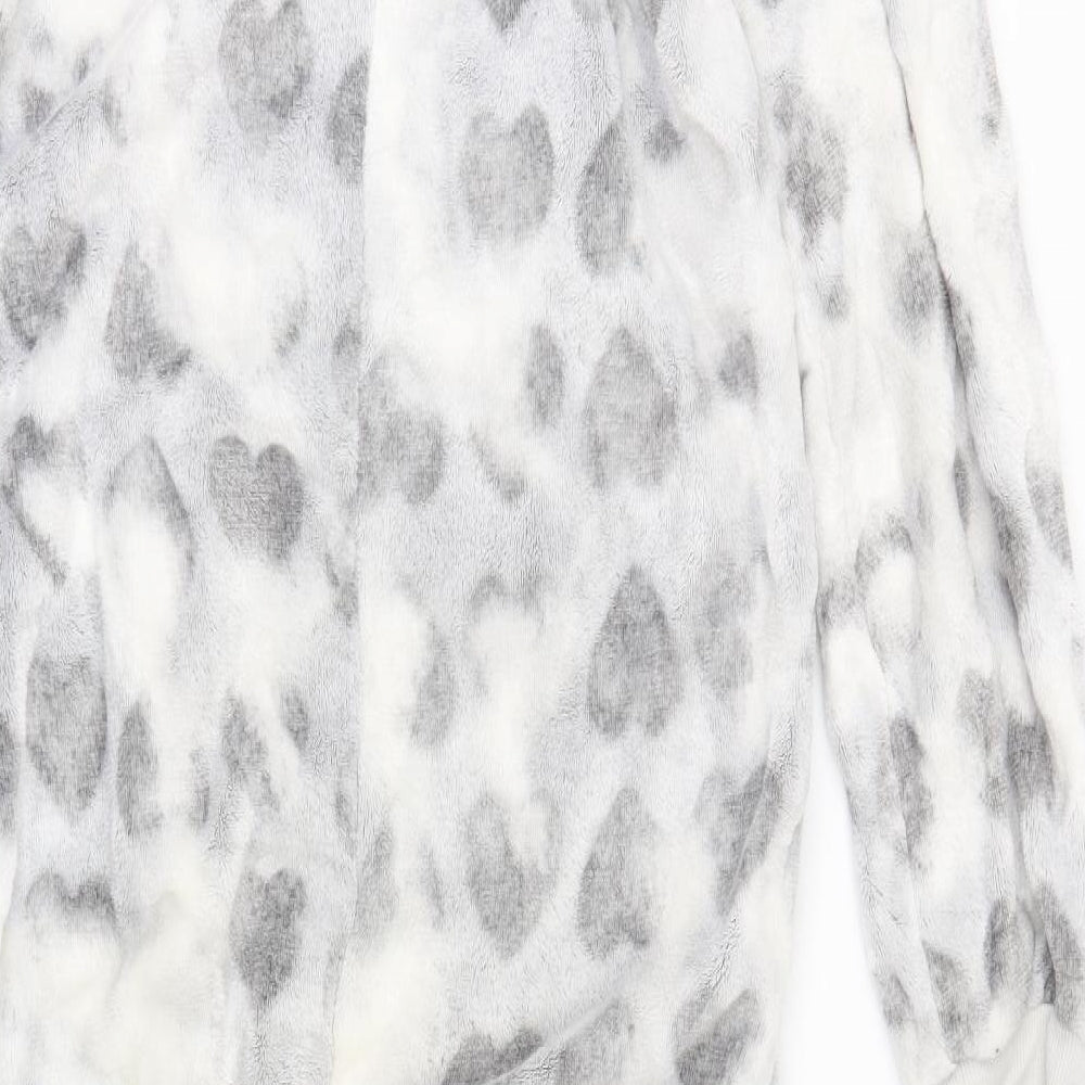 Primark Womens Grey Solid Fleece  One Piece Size S  - fur trim  on hood