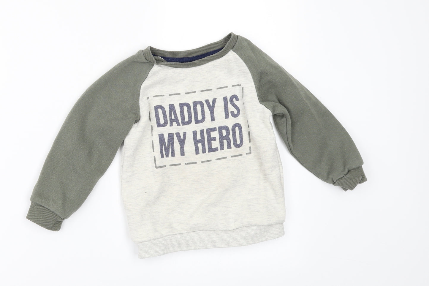 Primark Baby Green   Pullover Jumper Size 18-24 Months  - Daddy is my hero