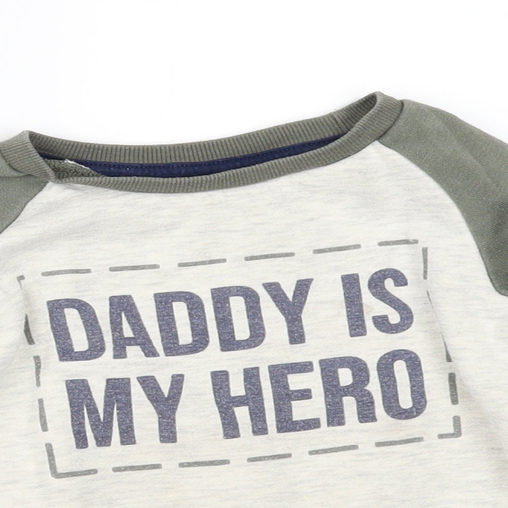 Primark Baby Green   Pullover Jumper Size 18-24 Months  - Daddy is my hero