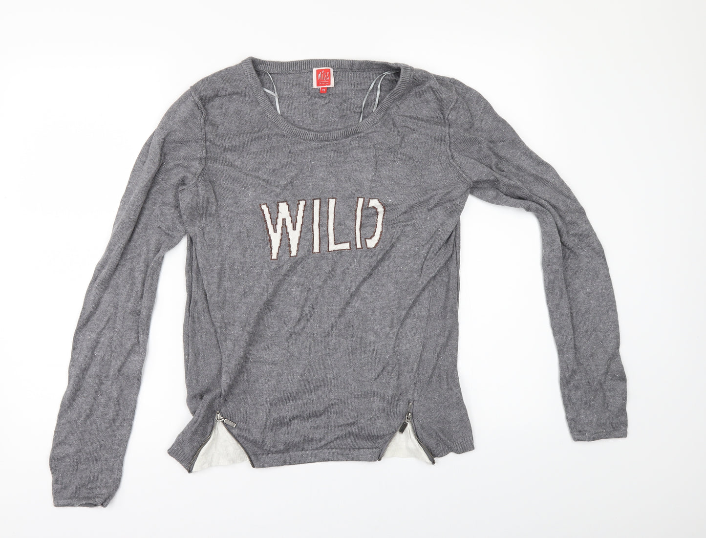 Miss Captain Womens Grey   Pullover Jumper Size M