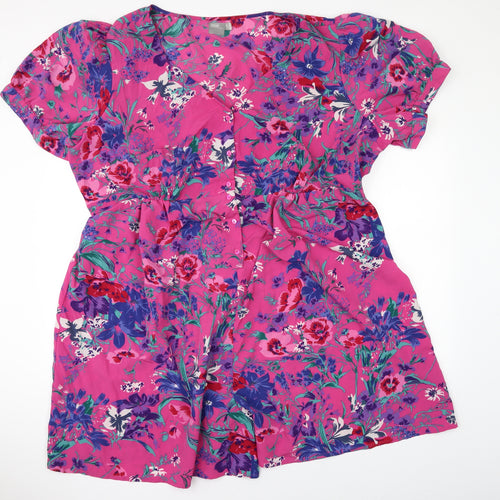 ASOS Womens Pink Floral  Playsuit One-Piece Size 26