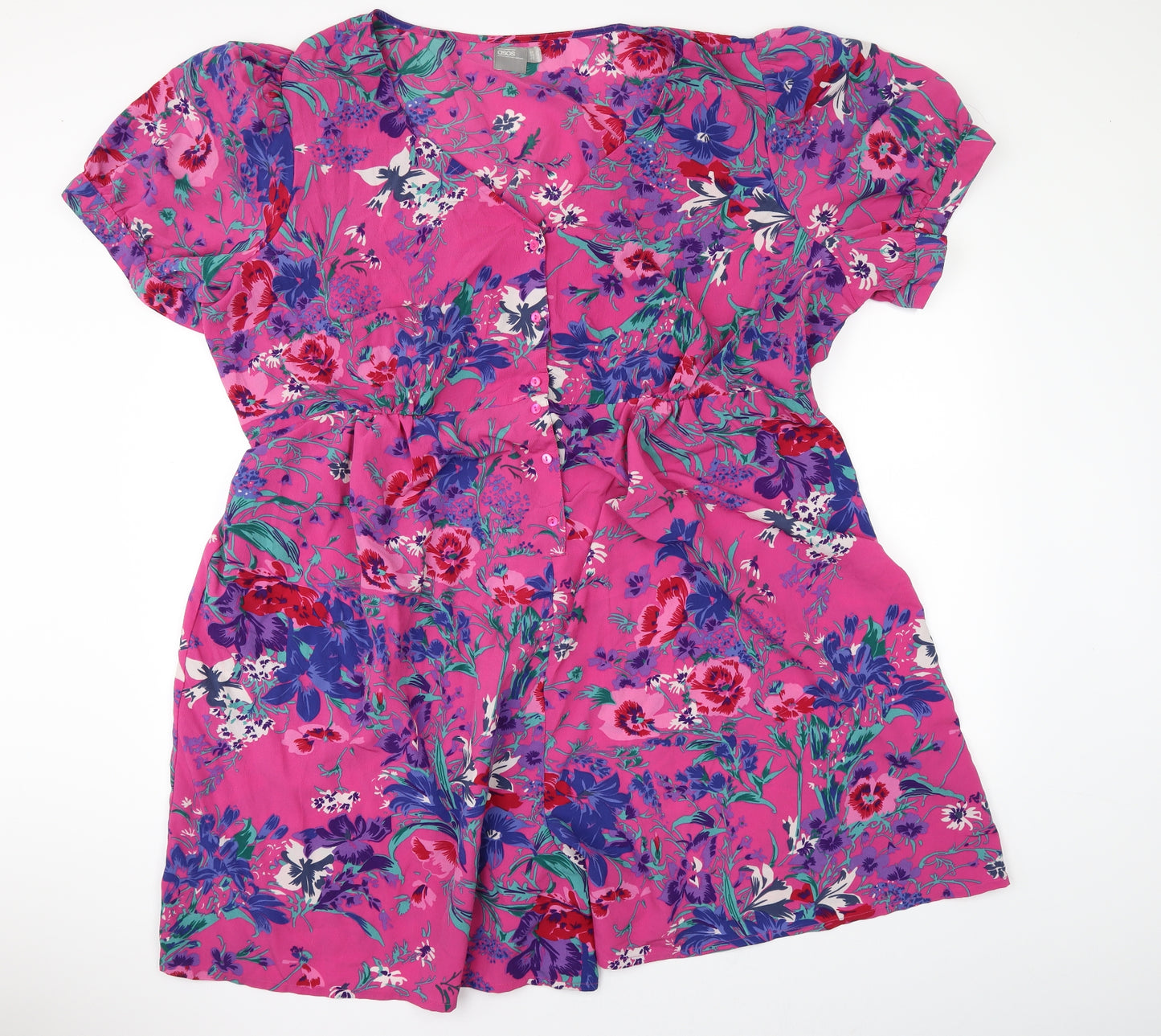 ASOS Womens Pink Floral  Playsuit One-Piece Size 26
