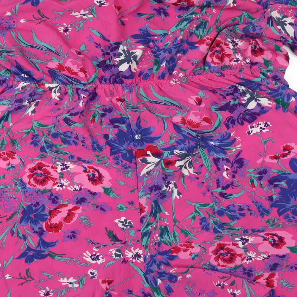 ASOS Womens Pink Floral  Playsuit One-Piece Size 26