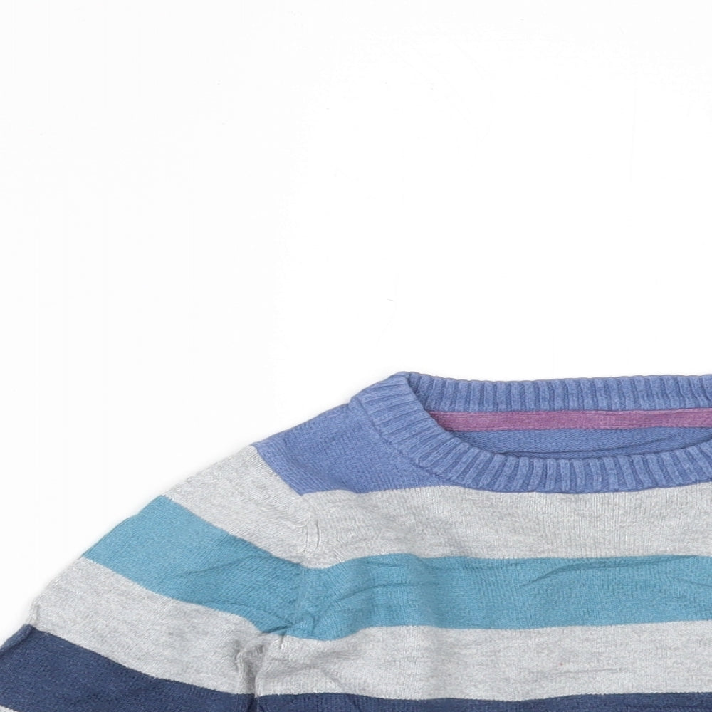 Mothercare Boys Blue Striped  Pullover Jumper Size 9-12 Months