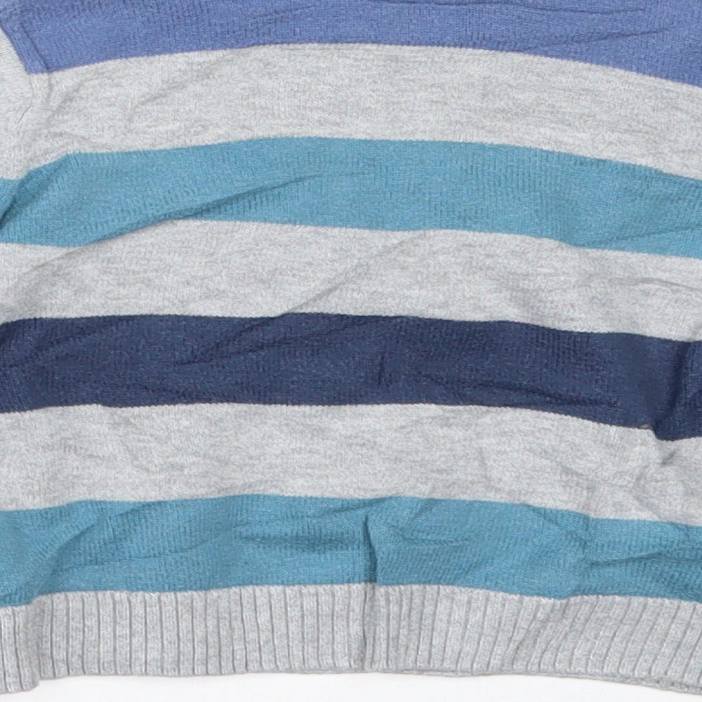 Mothercare Boys Blue Striped  Pullover Jumper Size 9-12 Months