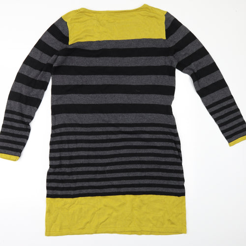 Roman Womens Grey Striped  Jumper Dress  Size 16