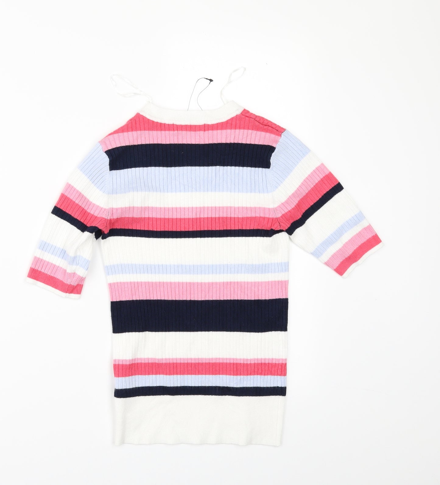 Marks and Spencer Womens White Striped  Pullover Jumper Size 6