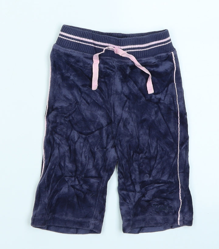 NEXT Girls Purple Velour Jogger Trousers Size 3-6 Months