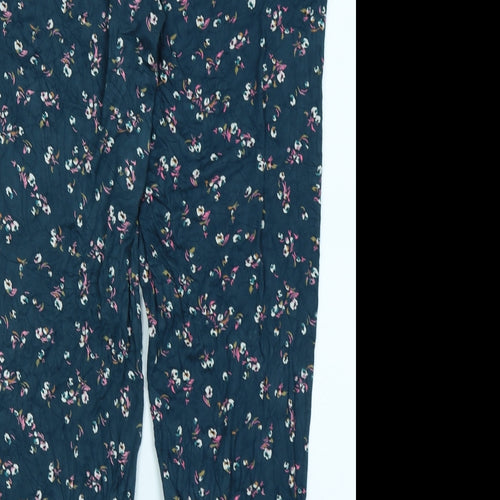 M&S Womens Green Floral  Harem Trousers Size 16 L27 in