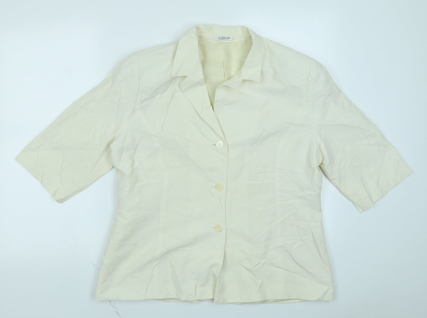 Platinum Womens White   Jacket Blazer Size 16