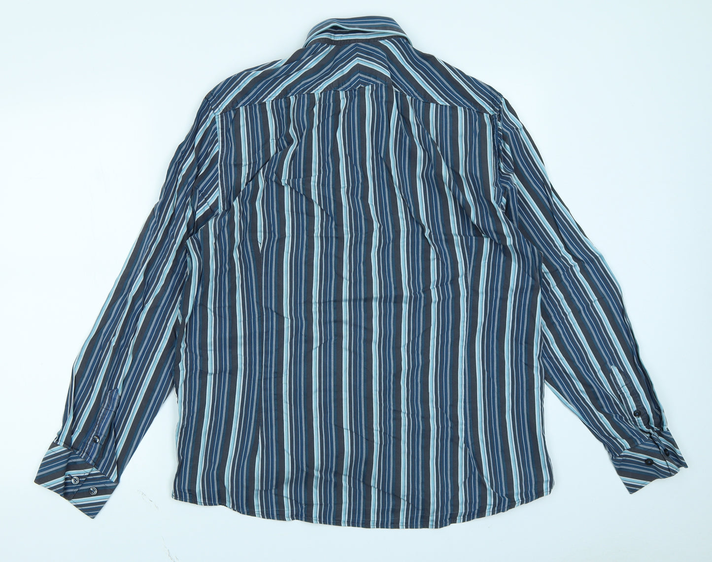 NEXT Mens Blue Striped   Button-Up Size XL