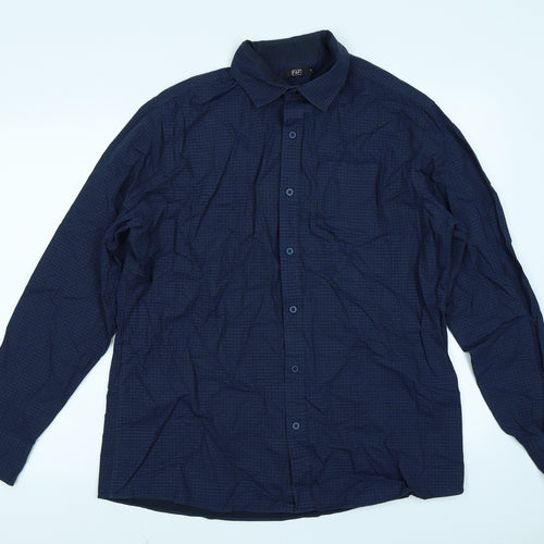 F&F Mens Blue Argyle/Diamond   Button-Up Size L