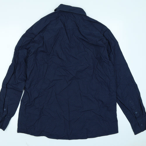 F&F Mens Blue Argyle/Diamond   Button-Up Size L