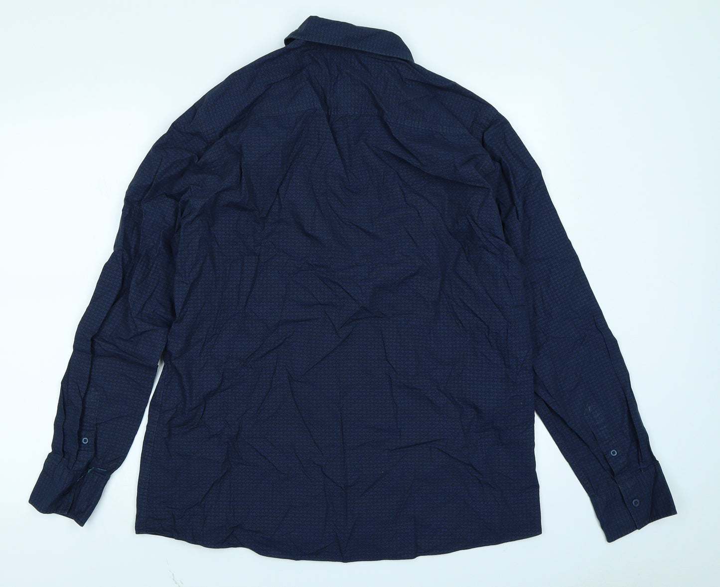 F&F Mens Blue Argyle/Diamond   Button-Up Size L