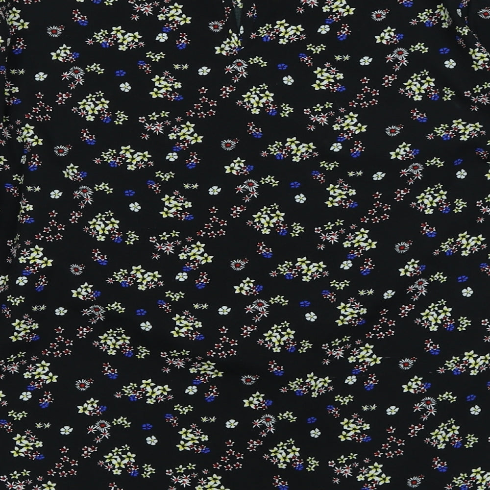 Papaya Womens Black Floral  Basic Blouse Size 12