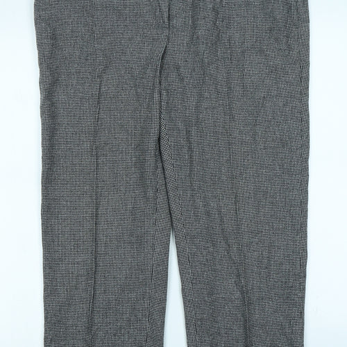 Wichele Womens Grey Houndstooth  Trousers  Size 18 L25 in
