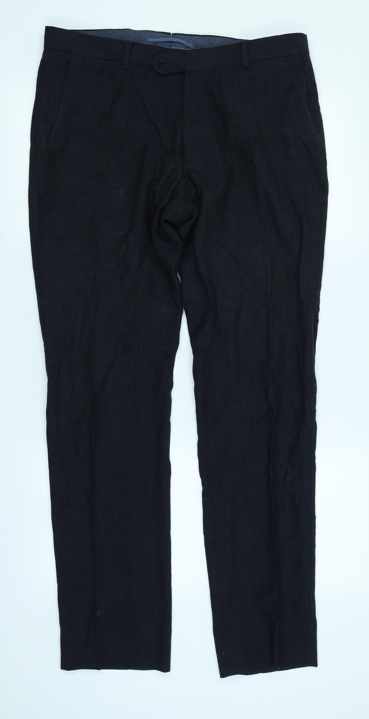 Massimo Dutti Womens Blue   Trousers  Size 14 L31 in