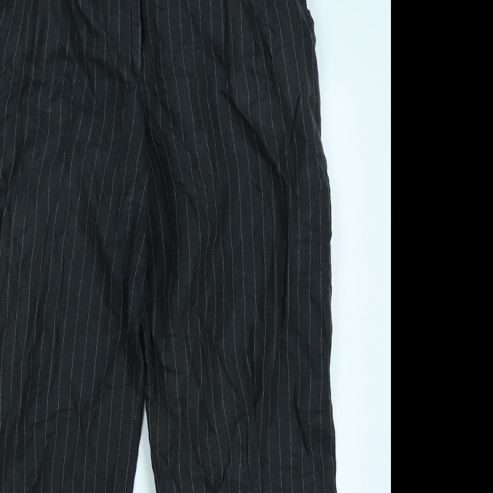 NEXT Womens Black Striped  Trousers  Size 14 L28 in