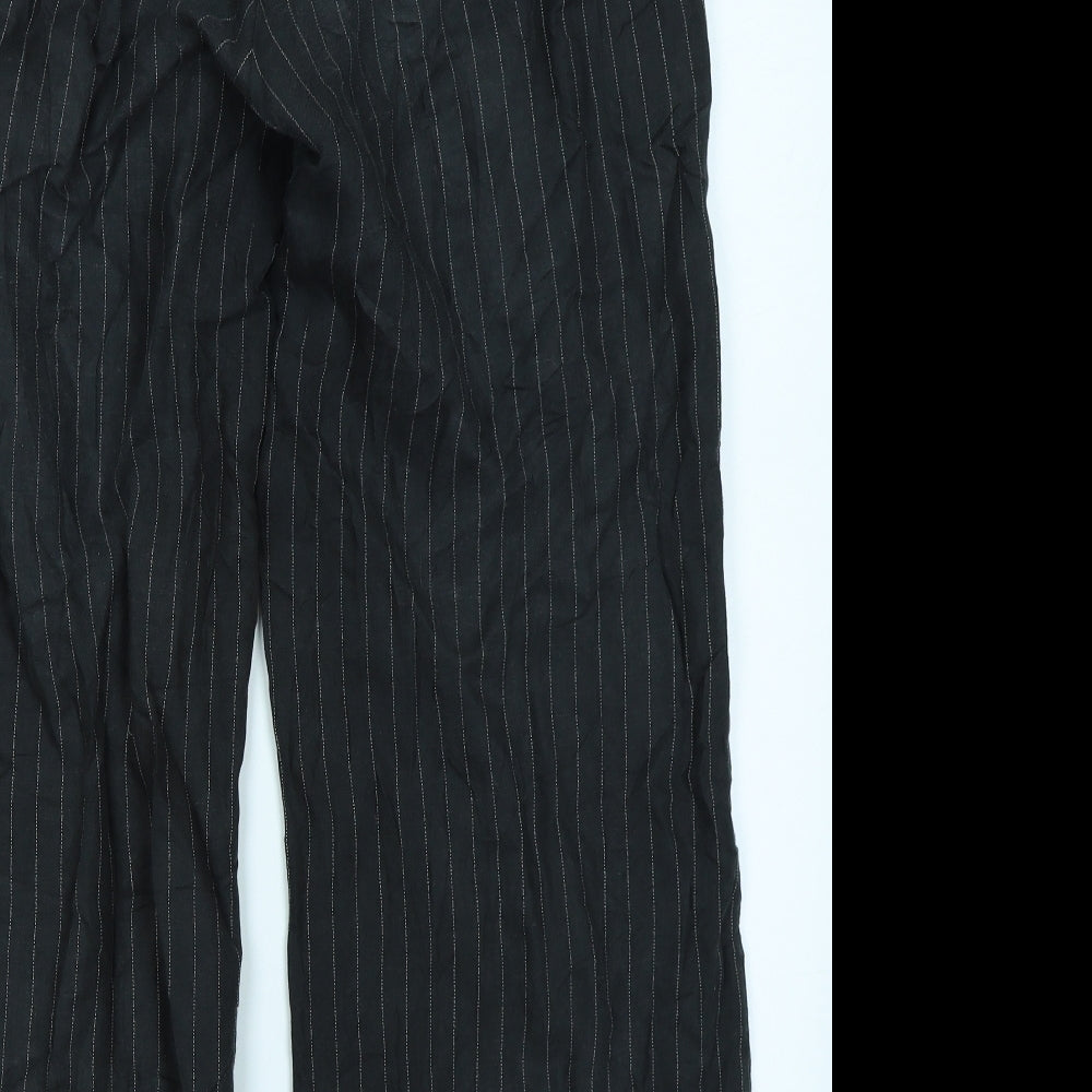 NEXT Womens Black Striped  Trousers  Size 14 L28 in