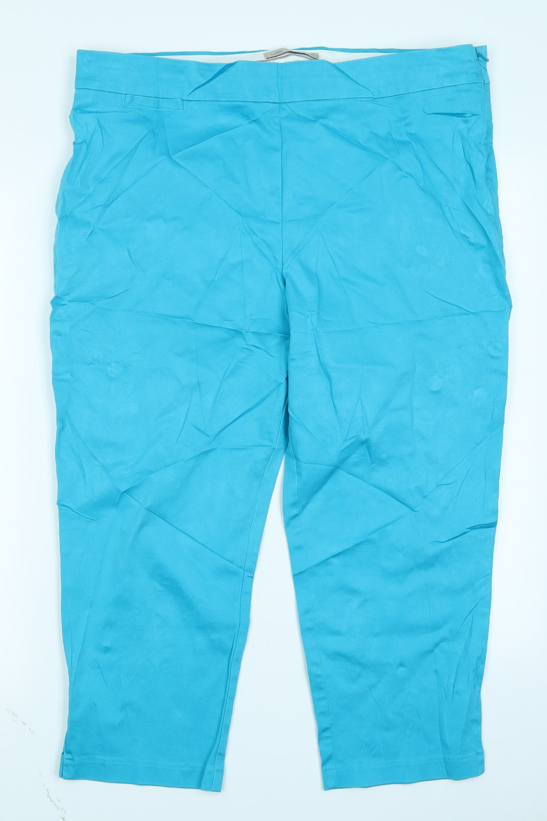 M&S Collection Womens Blue   Capri Trousers Size 16 L20 in