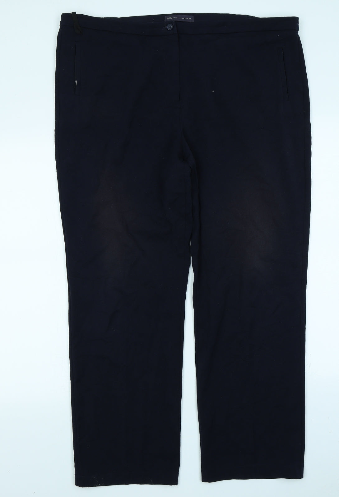 M&S Collection Womens Blue   Trousers  Size 18 L27 in