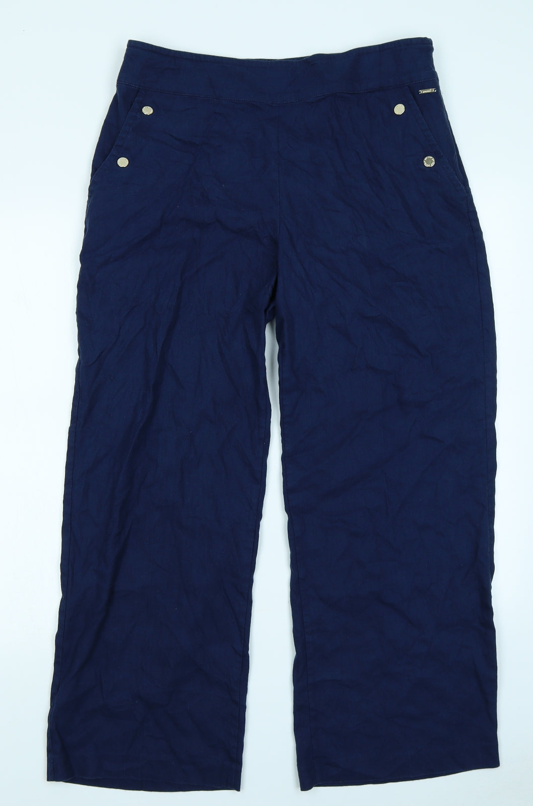 Per Una Womens Blue   Capri Trousers Size 14 L26 in