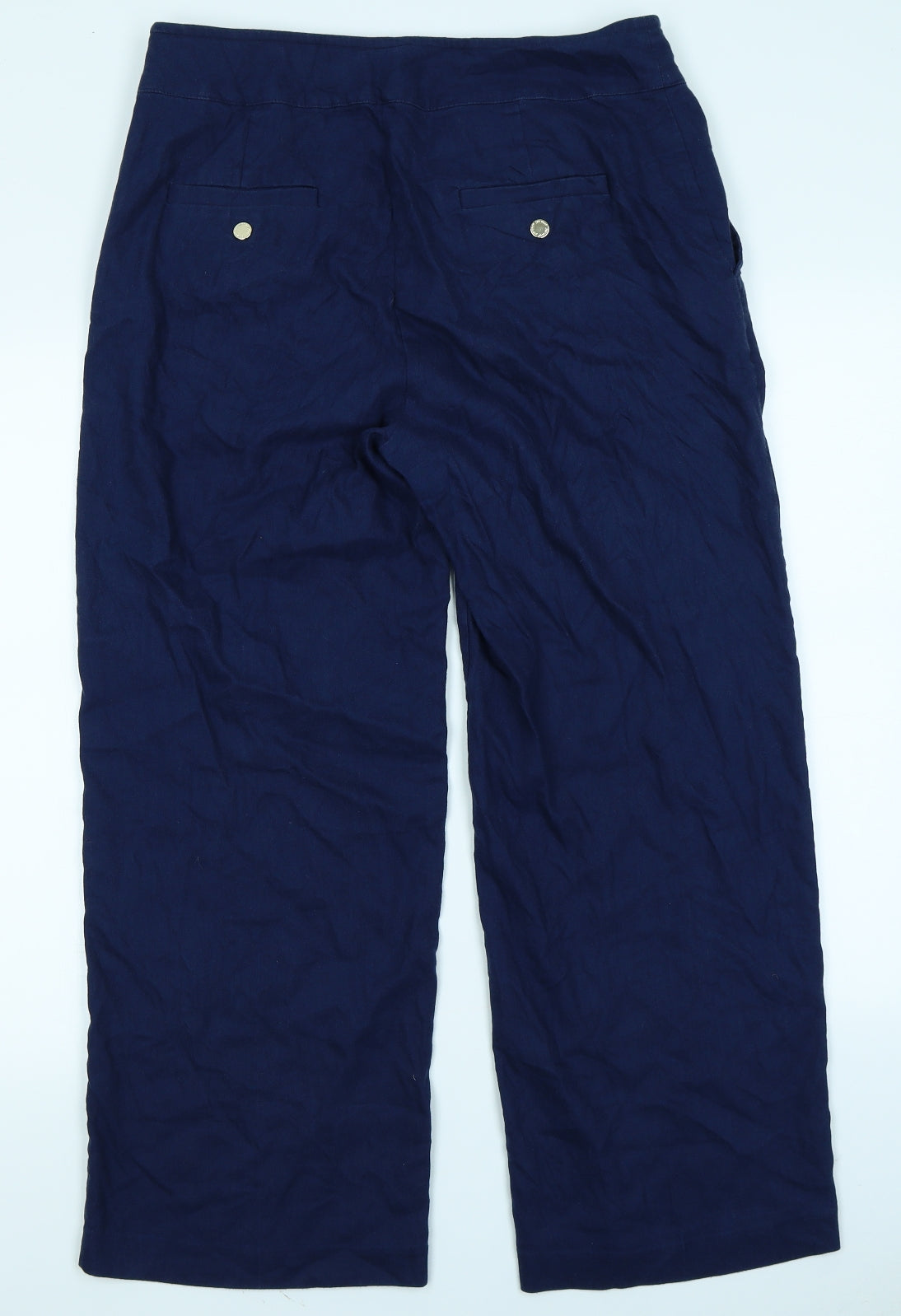 Per Una Womens Blue   Capri Trousers Size 14 L26 in