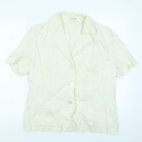 LUCIA Womens Ivory   Basic Button-Up Size 16