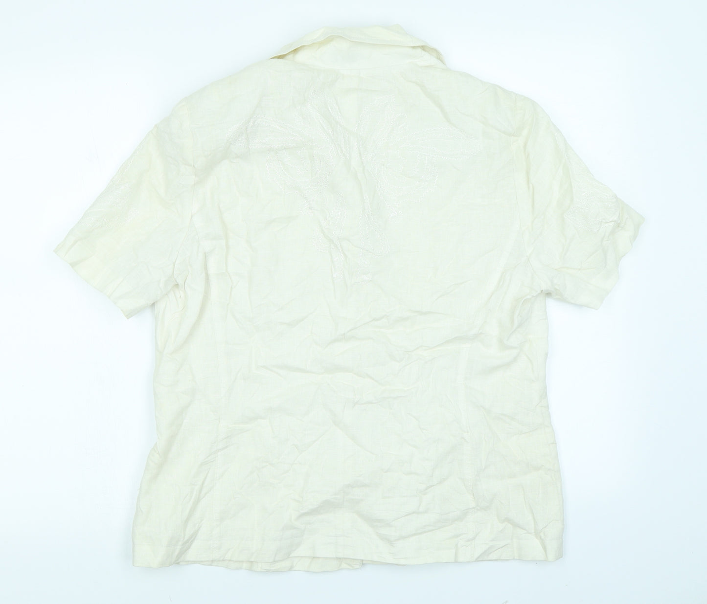 LUCIA Womens Ivory   Basic Button-Up Size 16