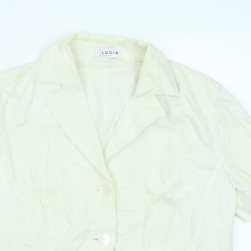 LUCIA Womens Ivory   Basic Button-Up Size 16